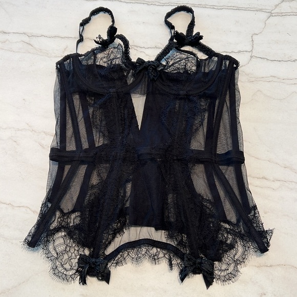 Agent Provocateur Black Lace “Knickers Forever” Basque/Corsett (Size 36B) - Picture 11 of 11